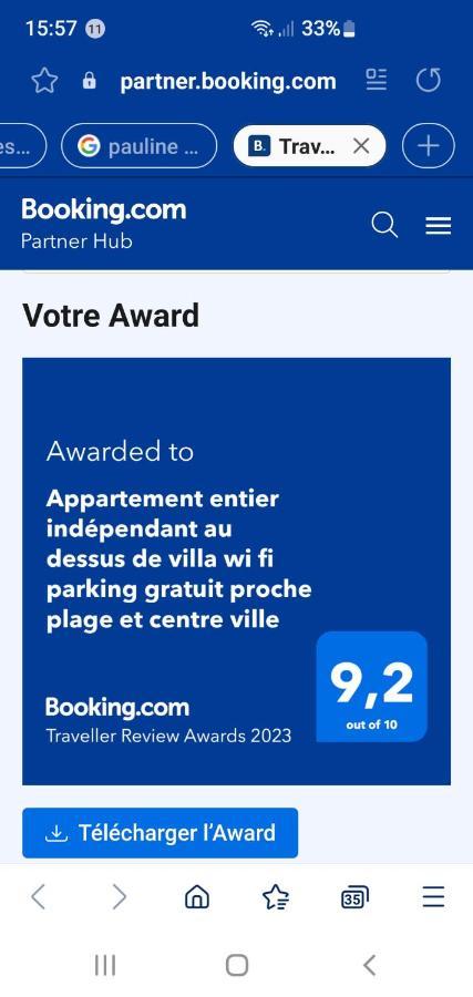 Appartement Entier Au Dessus De Villa, Climatisation Reversible Poele A Bois Tres Chaleureux , Wi Fi Parking Privee Gratuit Situation 500 M, Plage Et Centre Ville Sanary-sur-Mer Exterior photo